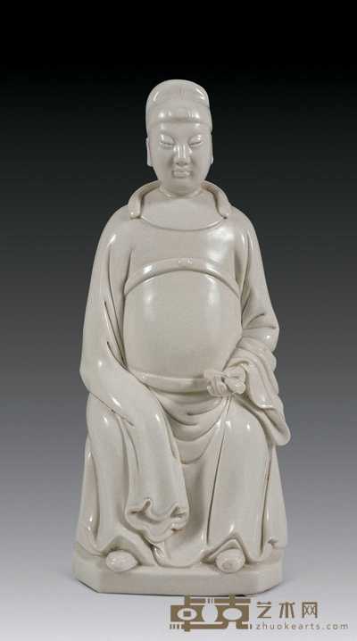 清初 德化白瓷文昌像 高29.5cm